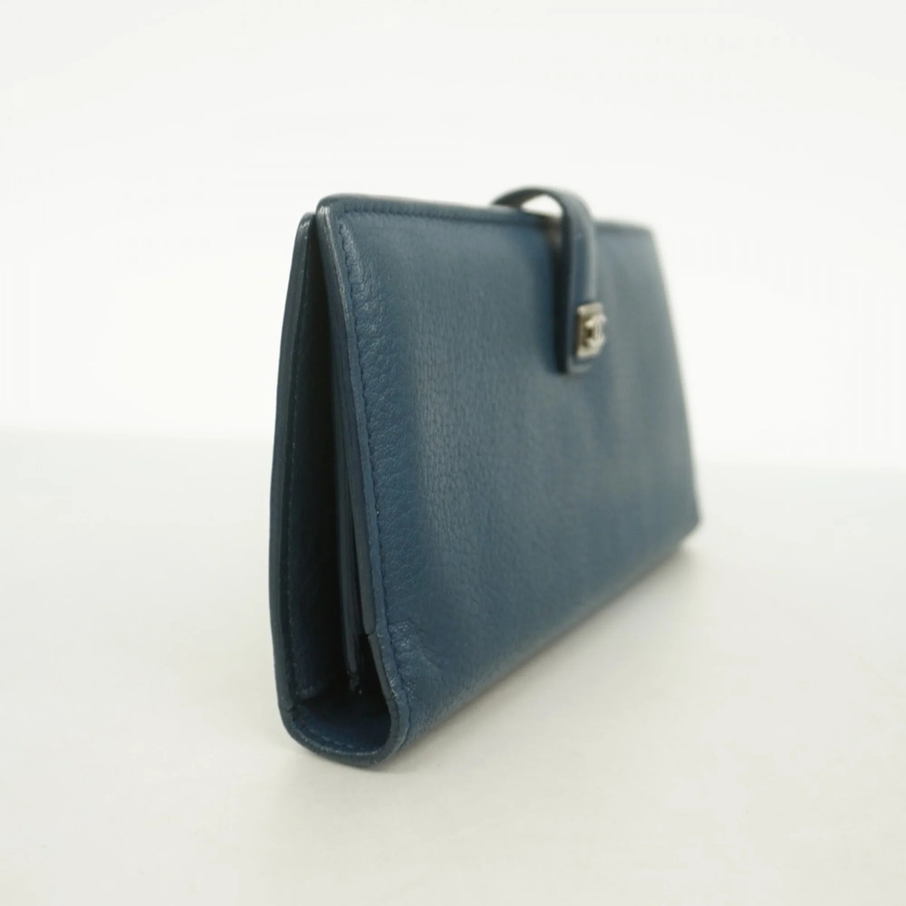 CHANEL Authentic Blue Leather Wallet - Picture 2 of 10